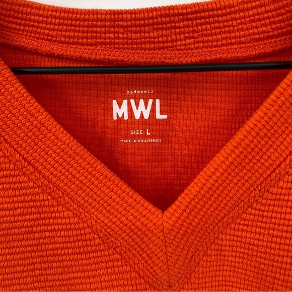 Madewell V-Neck Crop Tee Brilliant Tangerine Large - Picture 7 of 8